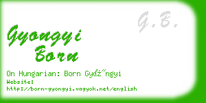 gyongyi born business card